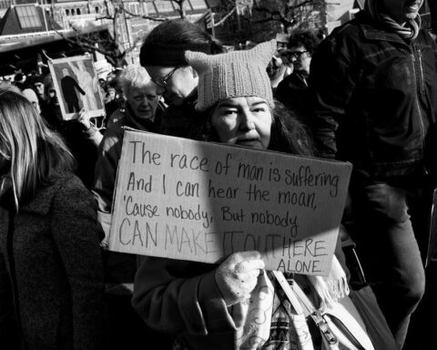 Protester comments on suffering at women’s march, January 2017.