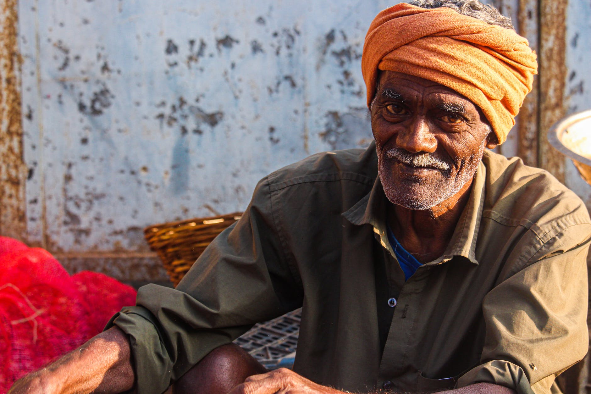 indian farmer smiles