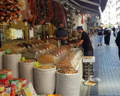 Syrian refugees at Al Fatih market in Istanbul, Turkey, one of the countries that blocked Syrian elections.