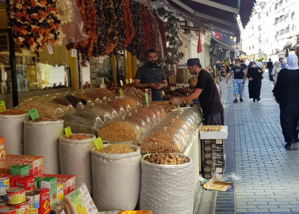 Syrian refugees at Al Fatih market in Istanbul, Turkey, one of the countries that blocked Syrian elections.