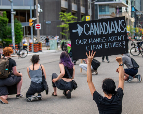 Protests in the wake of the police murder of George Floyd in Minneapolis have not been limited to the United States. This protest outside the U.S. consulate in Toronto had a message for Canadians.