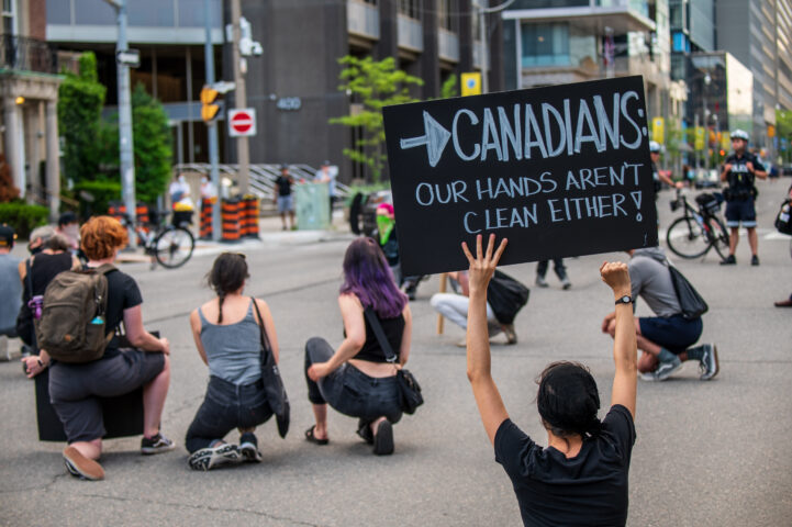 Protests in the wake of the police murder of George Floyd in Minneapolis have not been limited to the United States. This protest outside the U.S. consulate in Toronto had a message for Canadians.