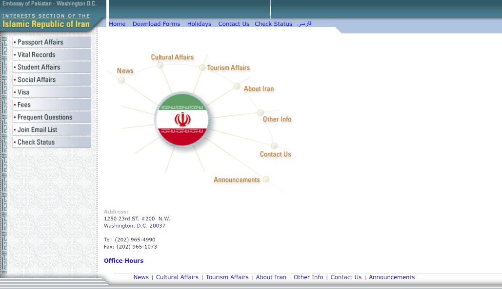 Consular services provided to Iranians through the interests sections only