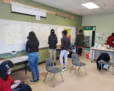 youth at a seven oaks focus group studying mental health in newcomers