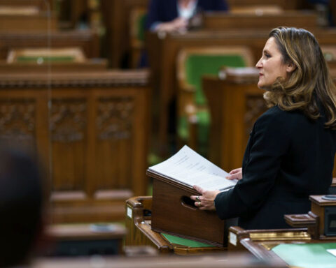 Finance Minister Chrystia Freeland in the House of Commons