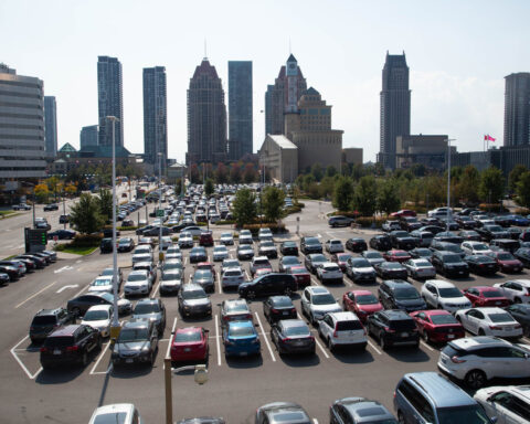 cars in a parking lot