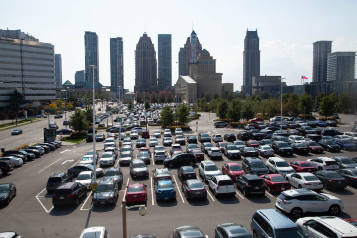 cars in a parking lot