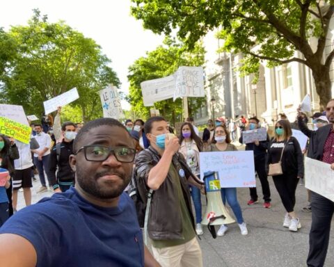 Manifestation étudiante contre la réforme du PEQ, 10 juin 2020